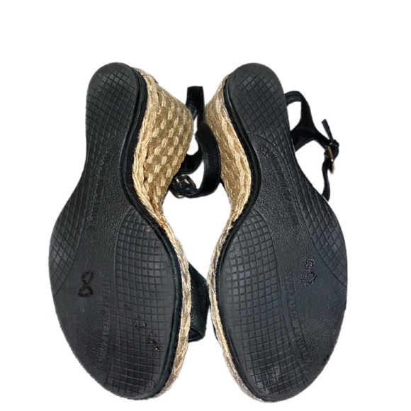 Stuart Weitzman Black Wedge Sandals- size 8.5 - Picture 5 of 9
